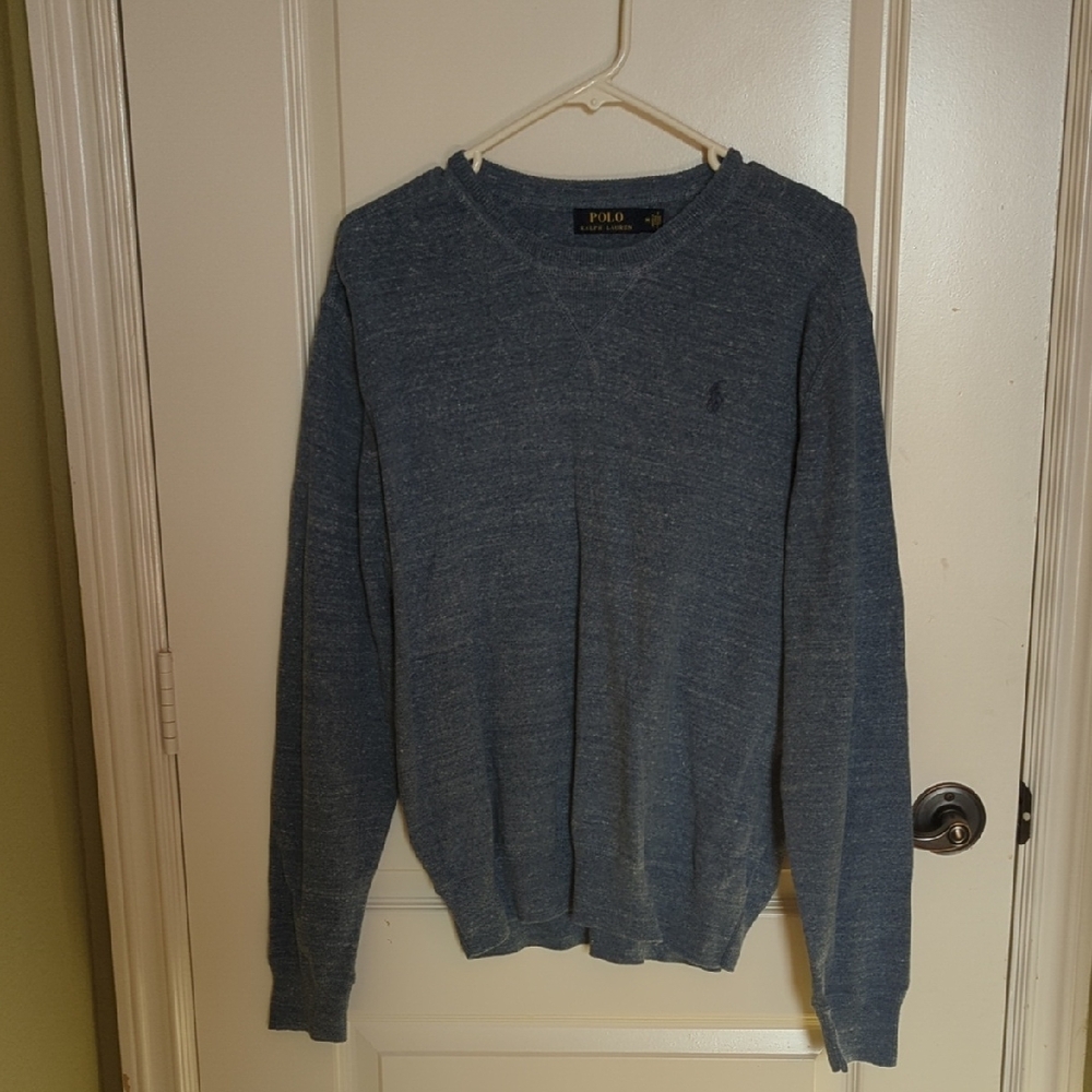 Blue Heather Polo Ralph Lauren Crew Neck Pullover Sweater